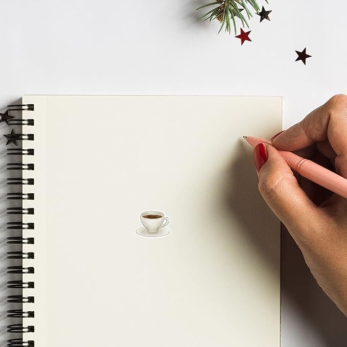 Coffee Hot Chocolate Planner Stickers, 0.5in Monthly Scrapbooking Arts Crafting - Image 3