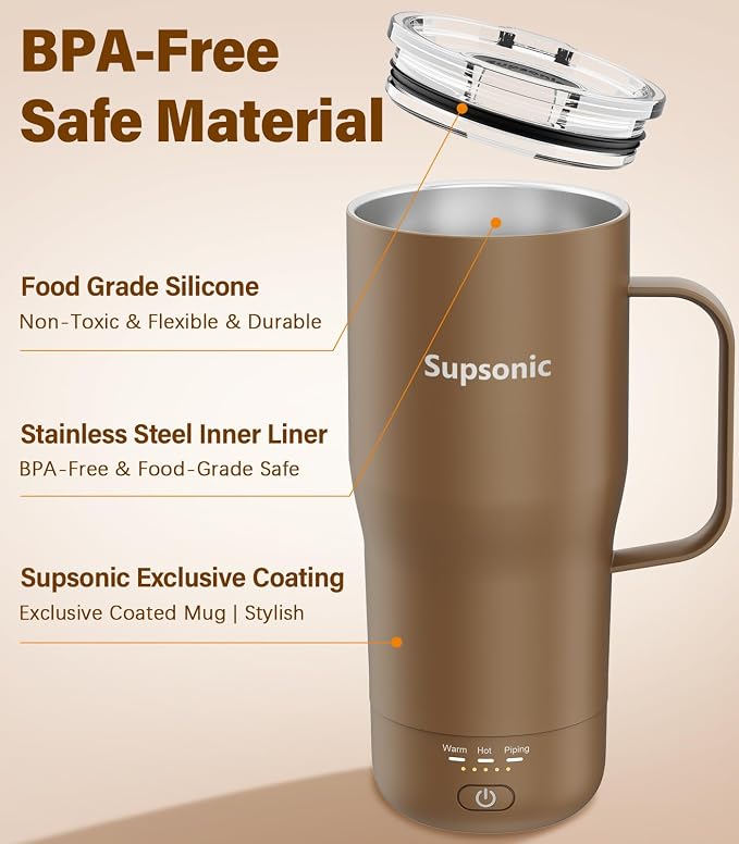 Supsonic - Smart Heated Coffee Mug, 20oz Rechargeable Self Heating Mug - Image 6