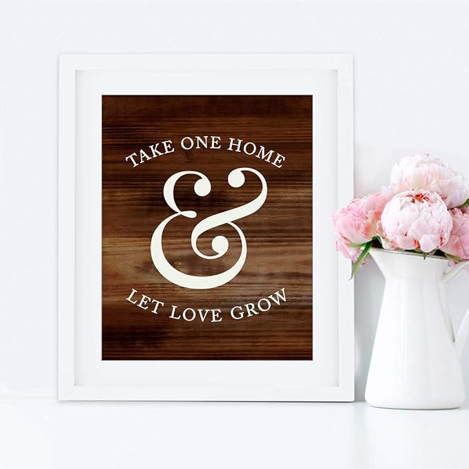 Andaz Press Wedding Party Signs, Rustic Wood Print, 8.5x11-inch, Please Take - Image 5