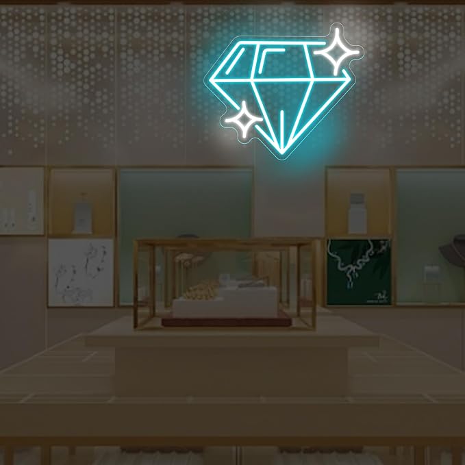 Alluring Brightness, Sparkling Sapphire Diamond LED Neon Sign - Image 8