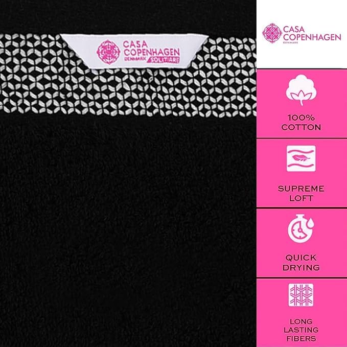 CASA COPENHAGEN Solitaire 2Pcs 100% Egyptian Cotton Large Designer Bathsheet - Image 2