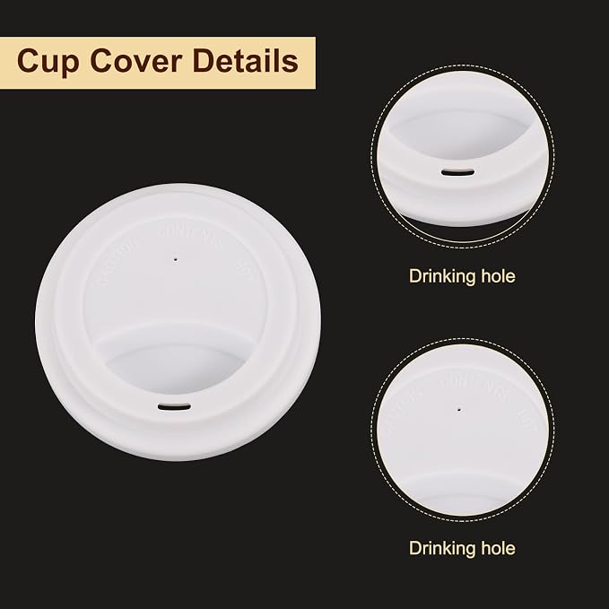 uxcell Silicone Cup Lids, Drinking Lid Reusable Sealed Mug Lid - Image 4