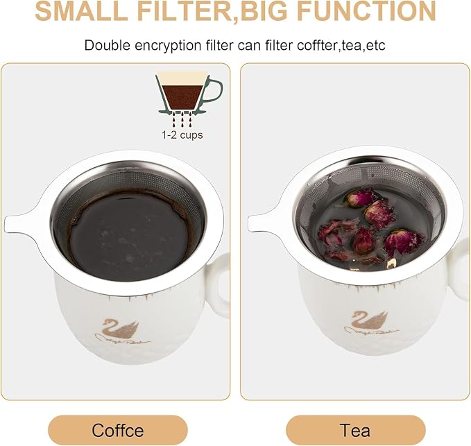 Pour Over Coffee Maker, Coffee Filter, Slow Drip Paperless Stainless Steel Cone - Image 5