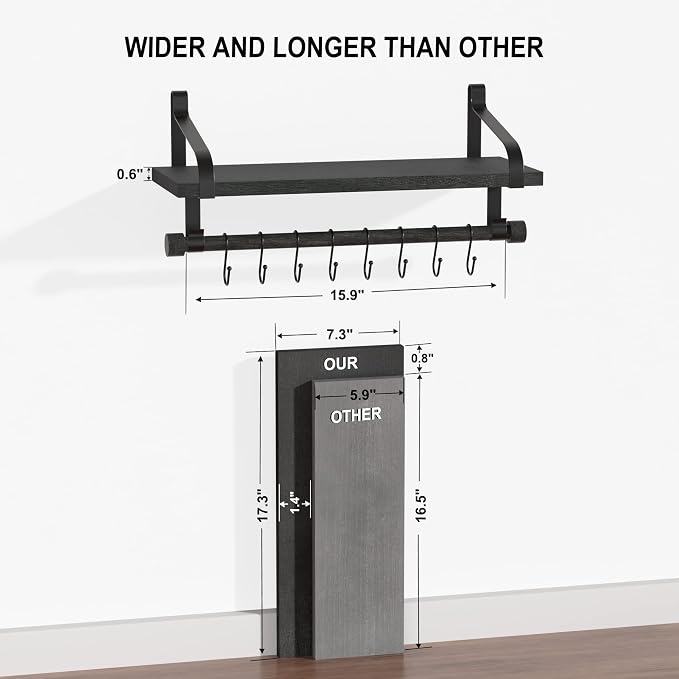 Love-KANKEI Floating Shelves for Coffee Bar, Bathroom Shelves - Image 3