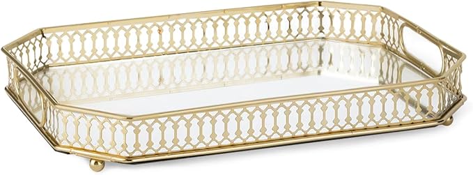 Bar Cart Tray, Decorative Mirrored Tray by Unknown