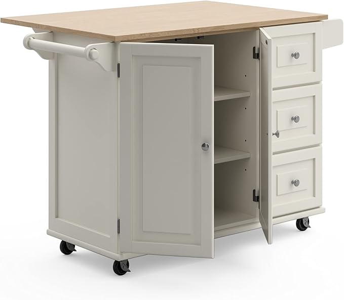Homestyles Dolly Madison Off-White Mobile Kitchen Island Cart - Image 5