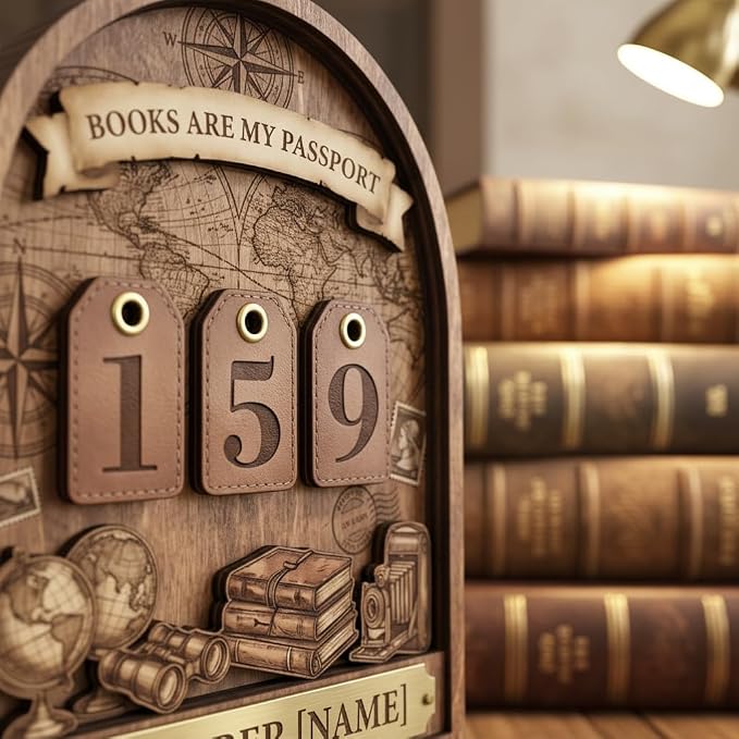 Personalized Book Read Tracker, Wooden Books Read This Year Counter, Reading - Image 3