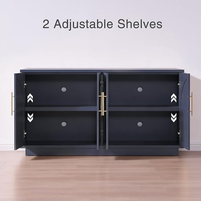 Fatmok Buffet Cabinet with Storage, Wood Media TV Console Table Credenza - Image 5