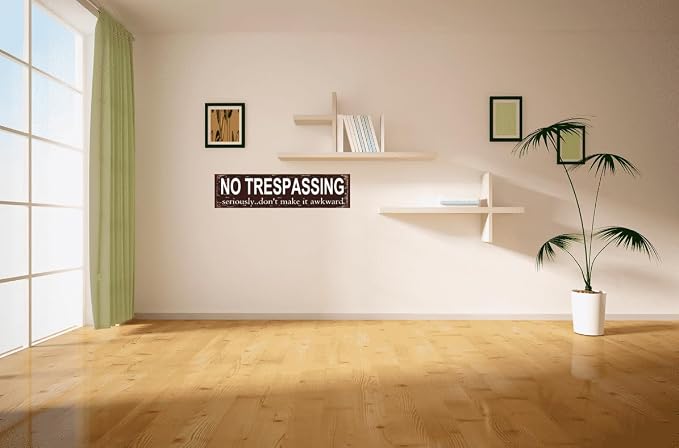 No Trespassing Private Area Sign, Rustic Metal Wall Art, 16 x 4 Inch Keep Out - Image 5
