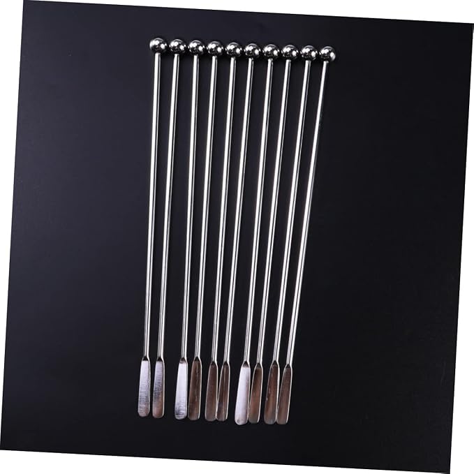 Luxshiny 150pcs Stainless Steel Cocktail Stirrer Sticks Mixing Spoon Bar Handle - Image 9