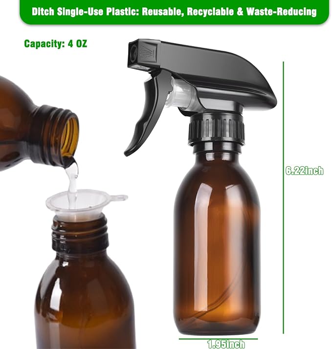 4oz Amber Glass Spray Bottles - Image 5