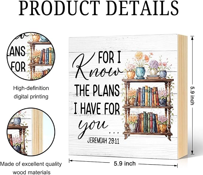 For I Know The Plans I Have for You Wood Block Plaque Box Sign for Home Living - Image 2