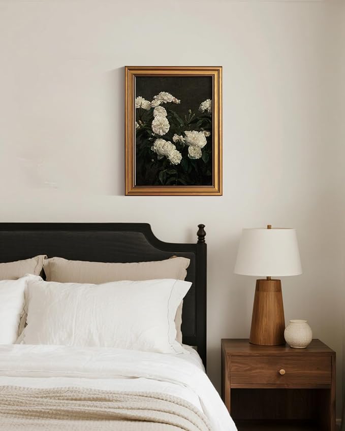 ARPEOTCY Gold Framed Canvas Wall Art, 12x16 Inch Vintage Floral Botanical Art - Image 3