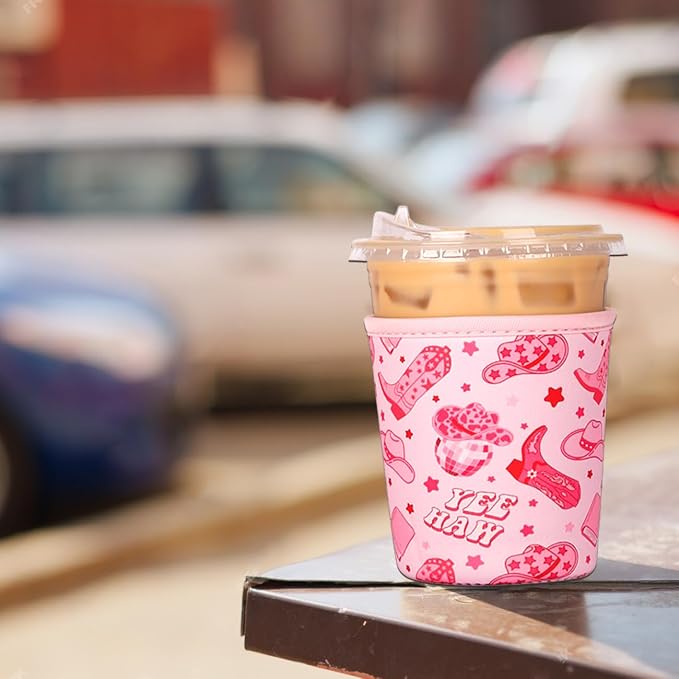 Reusable Insulated Neoprene Iced Coffee Cup Sleeve, Durable Drink Sleeve - Image 2