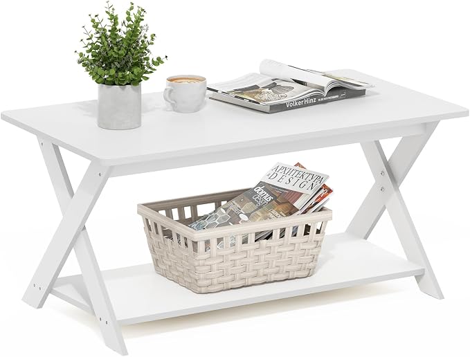 Furinno Modern Simplistic Coffee Table, 2-Tier Rectangle Center Table by Furinno-FitsYourSpaceFitsYourBudget