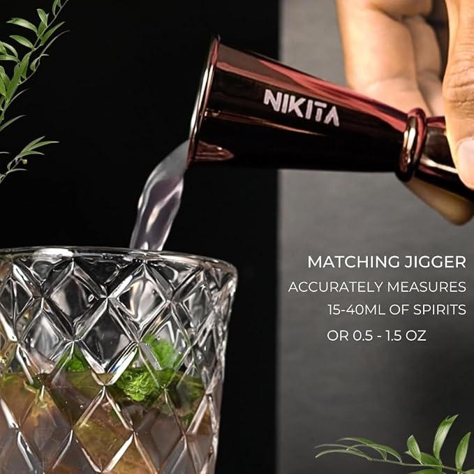 Nikita Cocktail Shaker, 5-Piece Martini Shaker & Bartender Kit - Image 5