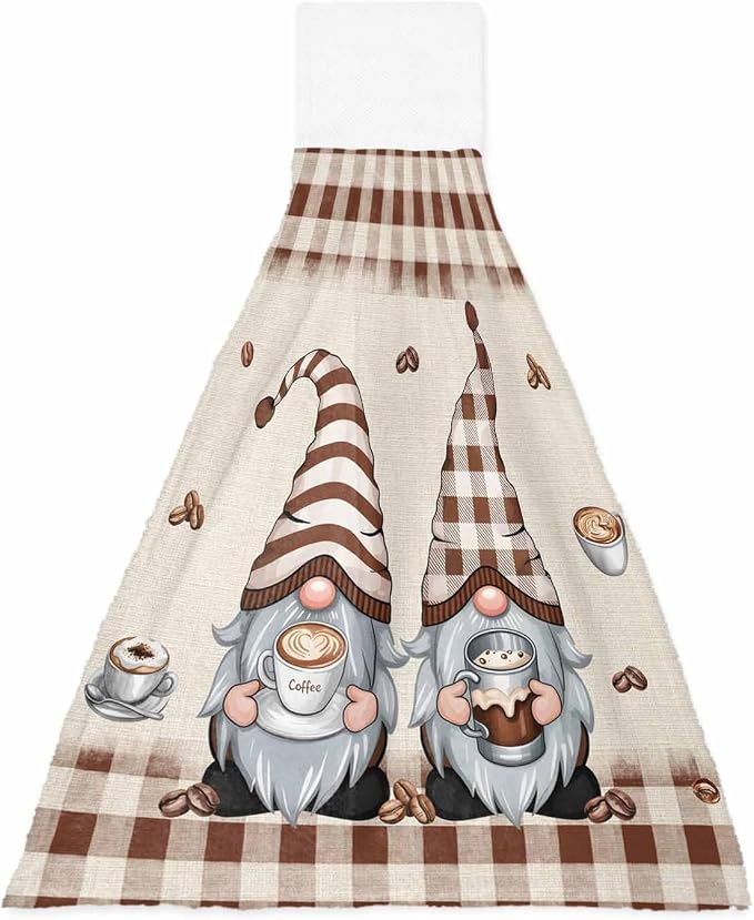 Hanging Kitchen Towels Gnome Holding Coffee Cup Bathroom Hand Towels by Big+buy+store