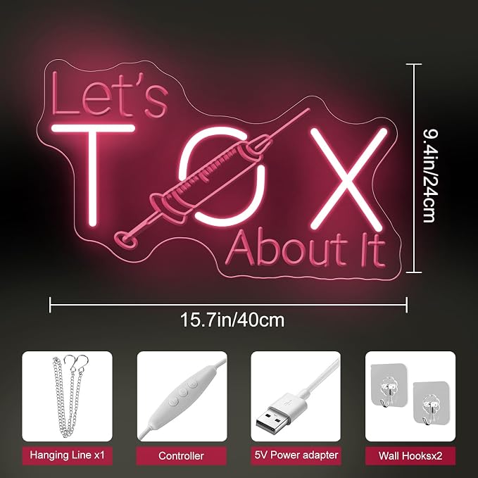 Let's Tox about it, Botox Business Sign, Injector Spa Studio Decor, Botox Art - Image 3