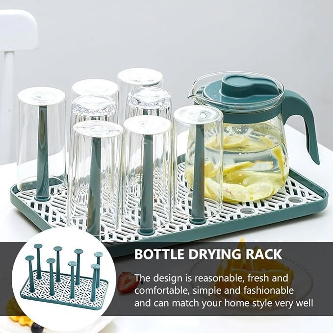 Veemoon Dishes Drying Rack Cup Drain Tray Mug Drainboard: Glass Drying Tray Mug - Image 7