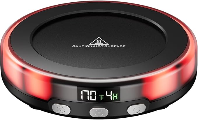 Gaiatop Coffee Mug Warmer for Desk, 3 Temp Settings, 2-9Hrs Timer, 3 Colorful by GAIATOP