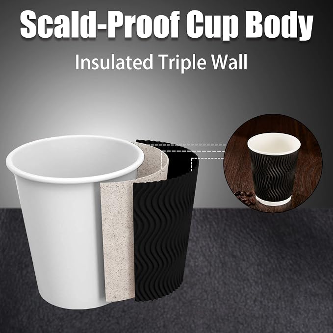 Lamosi 8 oz Disposable Coffee Cups - Image 3