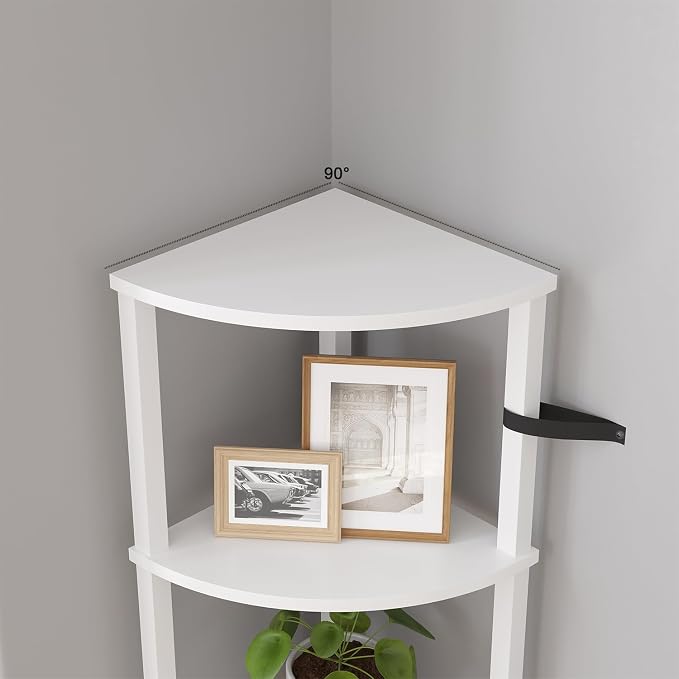 VIMBER Corner Shelf, 5-Tier Corner Bookshelf, Industrial Corner Ladder Shelf - Image 8