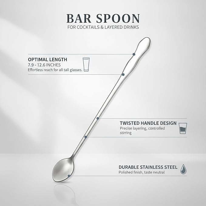 Stainless Steel Bar Spoon with Twisted Handle - Image 5