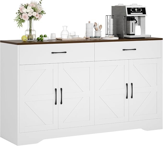 Sideboard Buffet Cabinet with Storage, 55.1" Large Kitchen Storage Sideboard by GRUSIGN