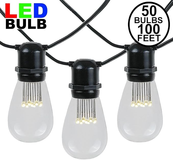 100 Foot S14 LED Edison Outdoor String Lights - Image 2