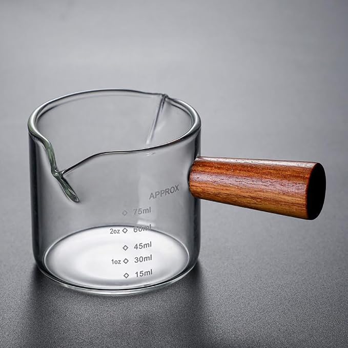 Espresso cup, small milk cup, side handle double V-mouth glass measuring cup - Image 3