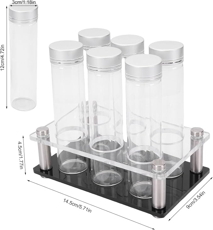6PCS Coffee Beans Storage Tubes, Coffee Bean Cellar Dosing Glass Vials - Image 6