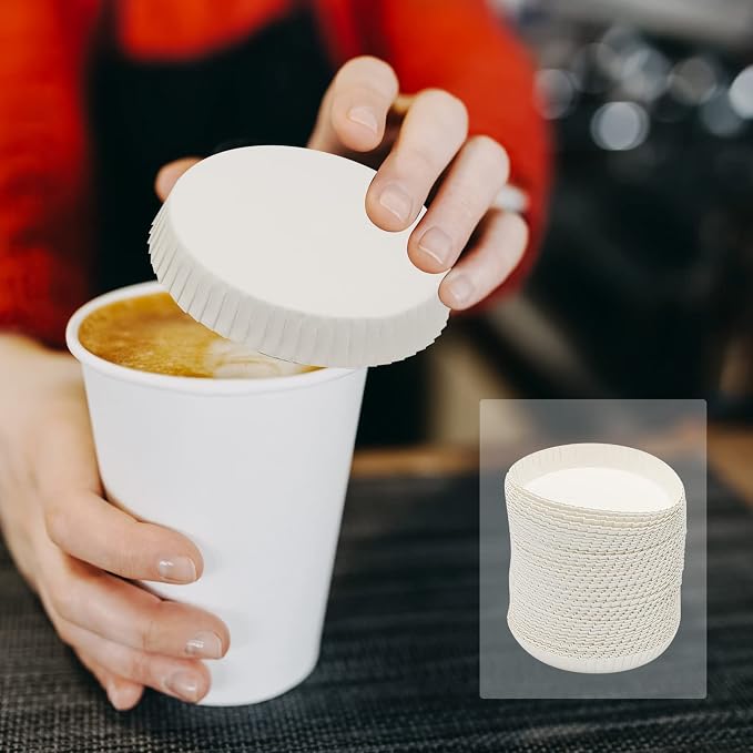 100pcs Disposable Cup Coverware 8.5 X 8.5cm Coffee Cup Drinking Lid Paper Cup - Image 4