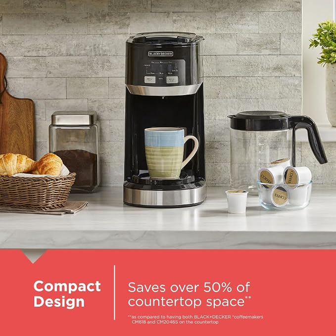 Black+Decker Dual Brew 14-Cup Carafe Single Serve Coffee Maker - Image 5