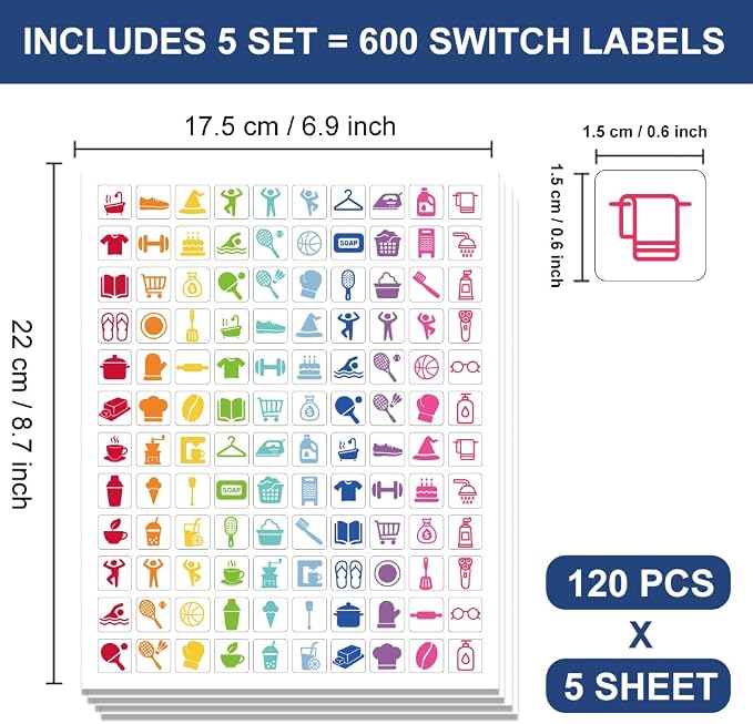 600 Pcs Mini Planner Stickers, Mini Icons Daily Stickers Multicolor Calendar - Image 2