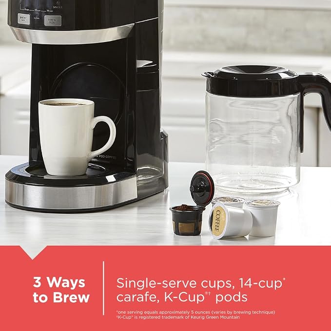 Black+Decker Dual Brew 14-Cup Carafe Single Serve Coffee Maker - Image 4