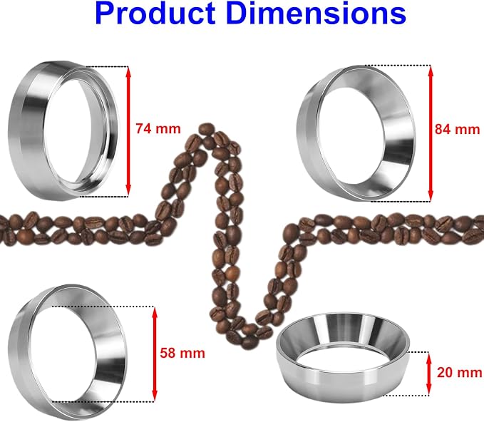 58mm Espresso Dosing Funnel, Amlits Stainless Steel Coffee Dosing Ring - Image 2