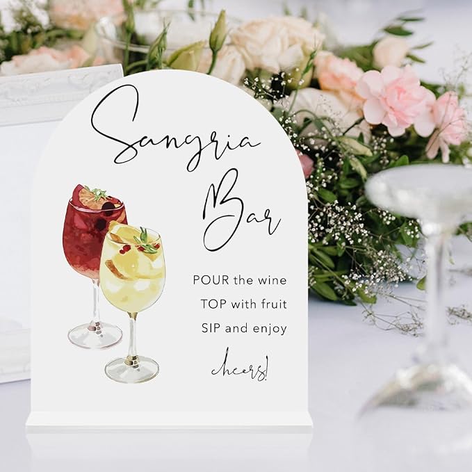 Sangria Bar Table Sign Bridal Brunch Bar Sign Drink Station Decor 8"x10" | - Image 6