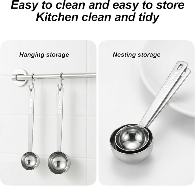 2PCS Coffee Scoop for Ground Coffee Stainless Steel Measuring Spoons Long - Image 7