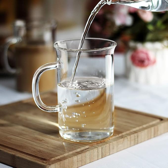 LUXU Glass Coffee Tea Cups-13 oz, Tall Drinking Glasses - Image 9