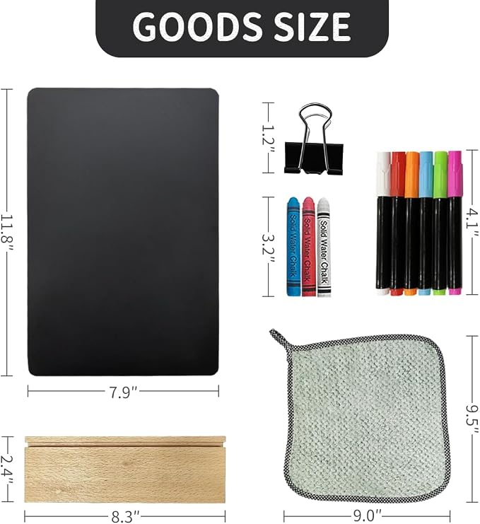 Desktop Chalkboard，Comes with Solid Wood Base，7.9x12″，Small Chalkboard - Image 3