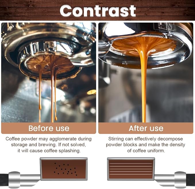 51mm Espresso Accessories Kit, WDT Tool Spring Loaded Hand Tamper - Image 3