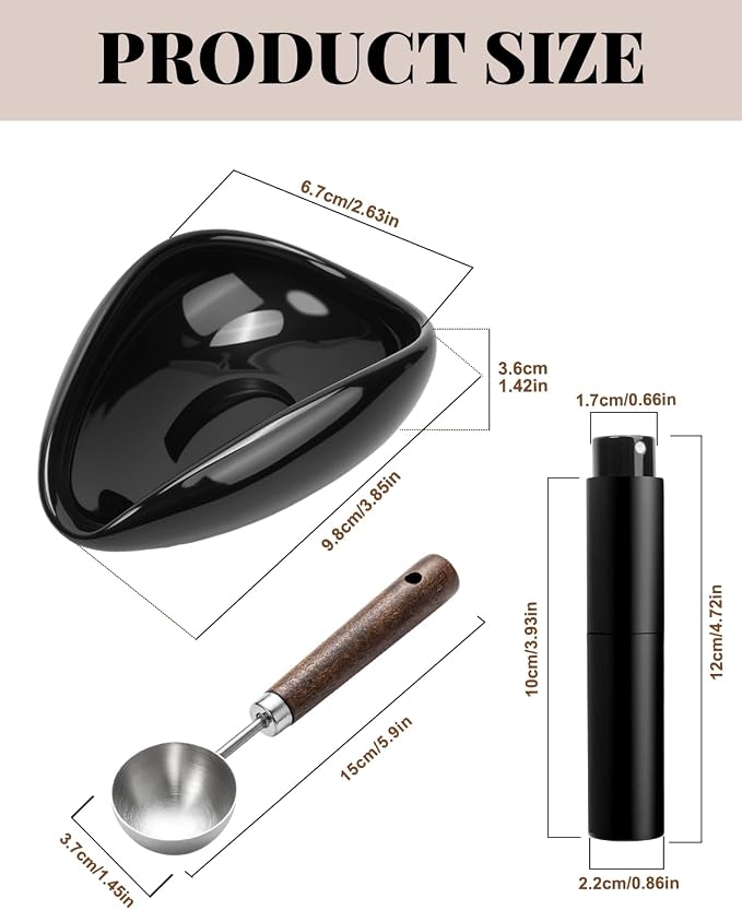 Coffee Dosing Cup Set, Ceramic Espresso Dosing Cup, 10ml Coffee Spray Bottle - Image 2