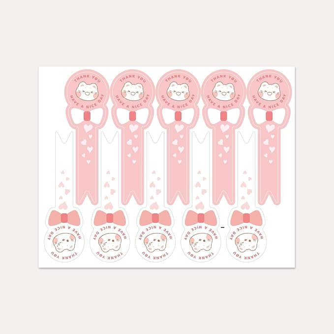 500pcs Cartoon Head Baking Stickers, Long Label Sealing Stickers by Foumiyfa