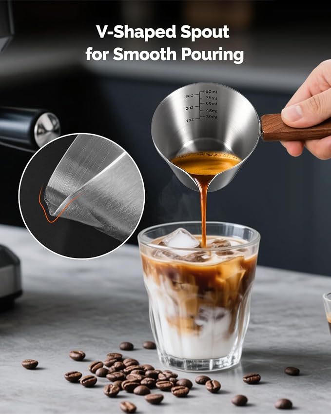 Maestri House Espresso Measuring Cup, Stainless Steel Espresso Shot Cup - Image 3