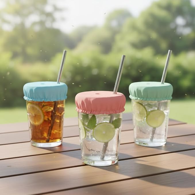10 Pack Reusable Elastic Drink Covers - Image 5