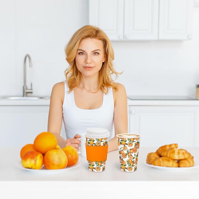 JarThenaAMCS 50 Sets Orange Coffee Cups - Image 6