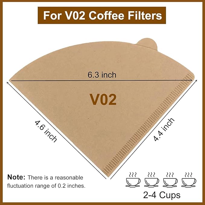 Clinuse Cone Coffee Filters #2, Disposable Natural Paper Filters 2-4 Cup - Image 2