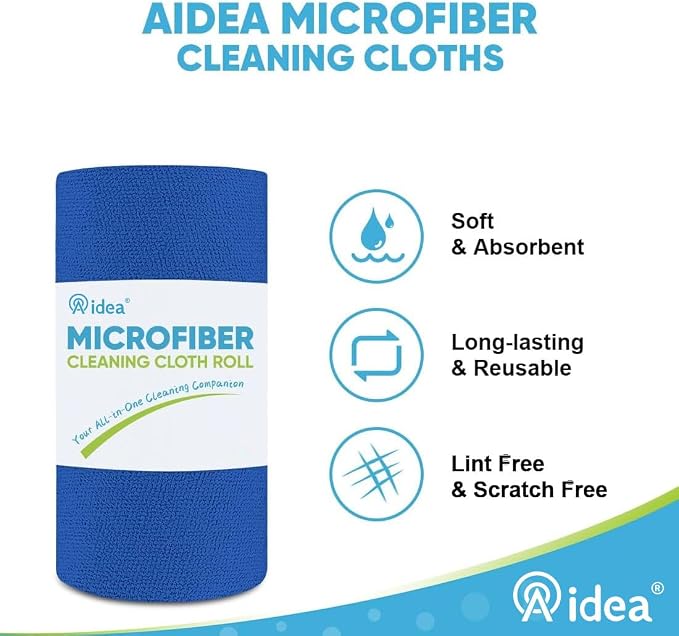 AIDEA Microfiber Cleaning Cloth 165 Sheets 3 Roll, Microfiber Towels - Image 3