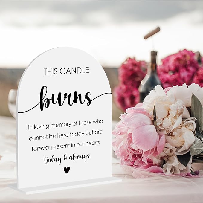 This Candle Burns Memorial Sign, In Loving Memory Sign Wedding Engagement - Image 4