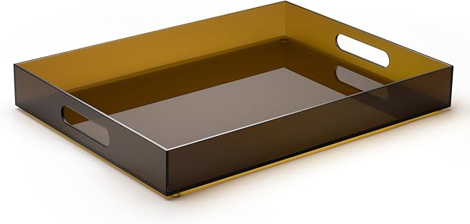 ATZYmolin 16"x12" Large Acrylic Serving Tray Decorative Ottoman Coffee Table by ATZYmolin